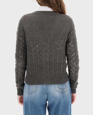  PINKO - Áo cardigan nữ cổ V tay dài Lace Stitch 