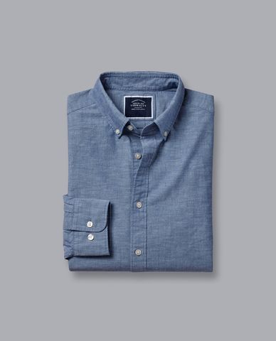  CHARLES TYRWHITT - Áo sơ mi nam cổ bẻ tay dài Chambray 