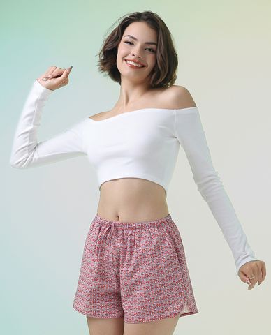  VERA - Quần short nữ mặc nhà cotton in hoạ tiết 