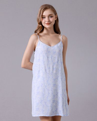  VERA - Đầm ngắn hai dây mặc nhà rayon in 