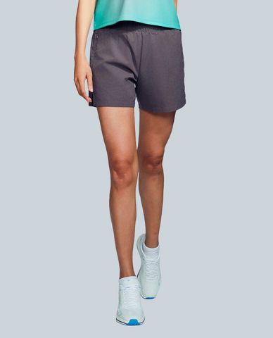  SKECHERS - Quần short chạy bộ nữ ống rộng lưng thun 