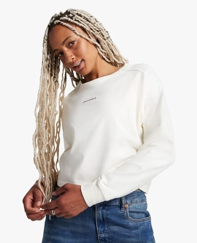  CONVERSE - Áo sweatshirt nữ cổ tròn tay dài ​Boxy 