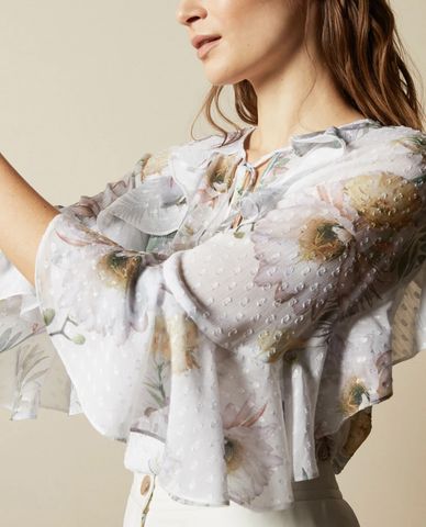  TED BAKER - Áo kiểu nữ phối bèo Mariiey 