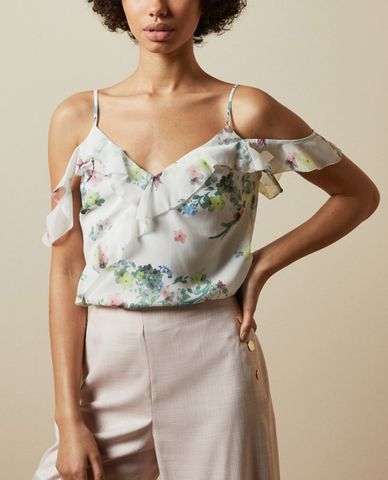  TED BAKER - Áo kiểu nữ hai dây cổ V Meeyah Pergola Ruffle 