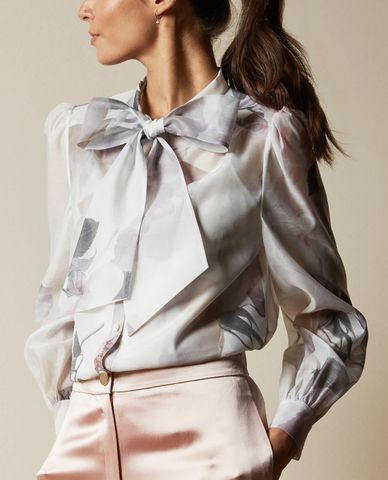  TED BAKER - Áo sơ mi nữ thắt nơ ở cổ Mirta 