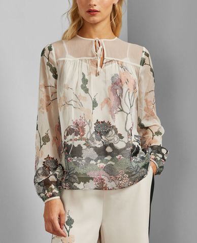  TED BAKER - Áo kiểu nữ tay dài Ivory Veriity 