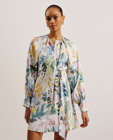  TED BAKER - Đầm mini phom xoè in hoa thời thượng Amasya 