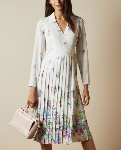  TED BAKER - Đầm midi tay dài cổ bẻ Ellian Pergola 