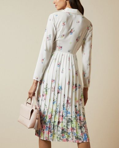  TED BAKER - Đầm midi tay dài cổ bẻ Ellian Pergola 