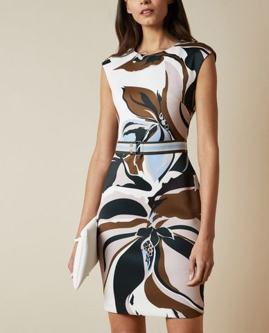  TED BAKER - Đầm mini phom bút chì cổ tròn tay ngắn Liziiey Masquerade 