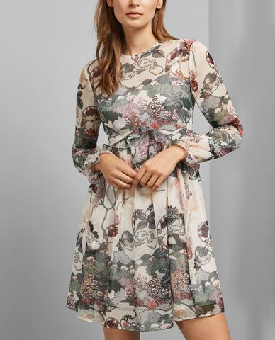  TED BAKER - Đầm mini tay dài cổ tròn Remorra 