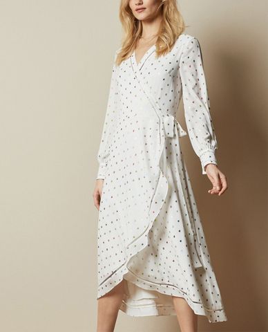  TED BAKER - Đầm midi phối dây buộc eo Tanise 