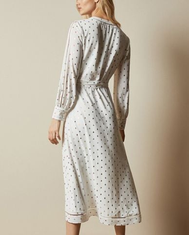  TED BAKER - Đầm midi phối dây buộc eo Tanise 