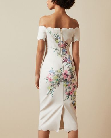  TED BAKER - Đầm mini bẹt vai phom ôm body Trixiiy Pergola Bardot 