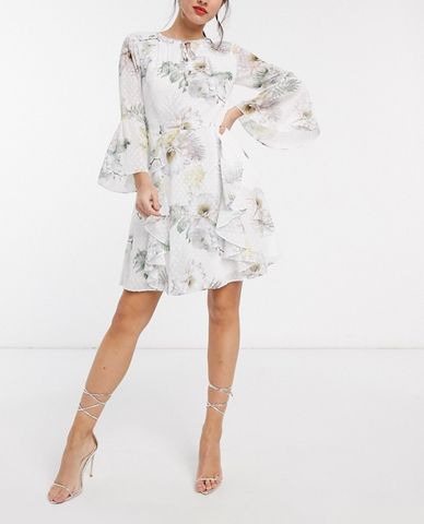  TED BAKER - Đầm mini tay dài họa tiết hoa Vivvia 