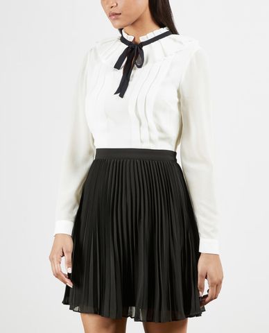  TED BAKER - Đầm mini tay dài xếp li Zazu 