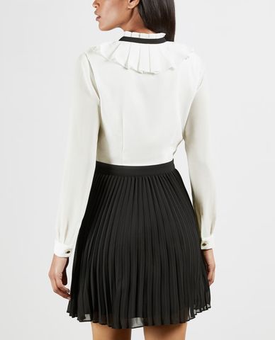  TED BAKER - Đầm mini tay dài xếp li Zazu 