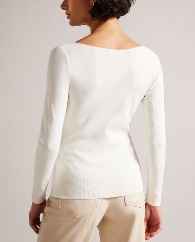  TED BAKER - Áo dệt kim nữ tay dài cổ V Cileste 