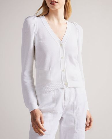  TED BAKER - Áo khoác cardigan nữ cổ V phom ôm Kimbaly 
