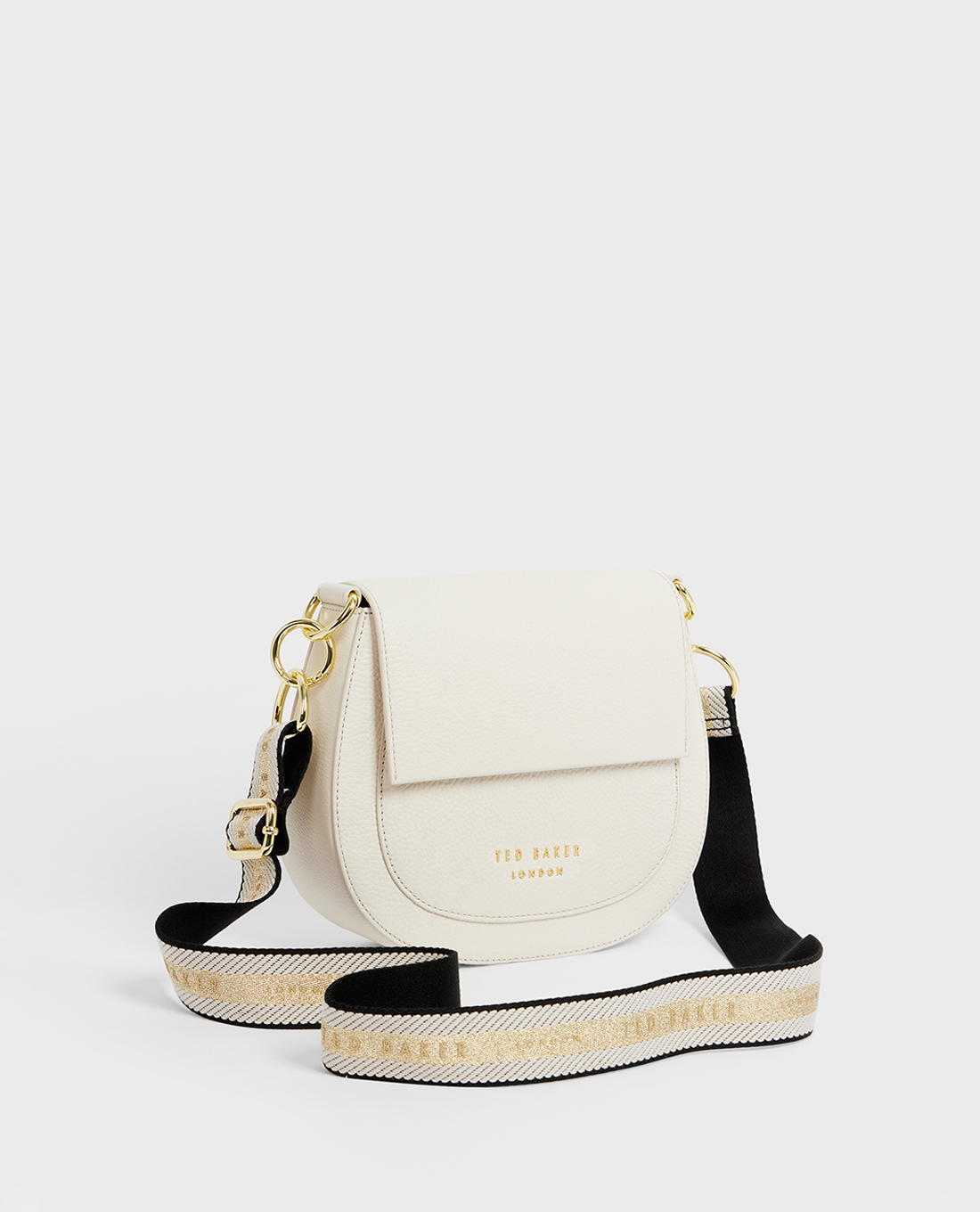 TED BAKER Túi đeo vai tròn nắp gập Amali Leather Round Cross