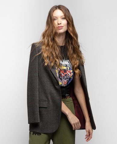  PINKO - Áo blazer nữ tay dài 2 nút cài Prince Of Wales 