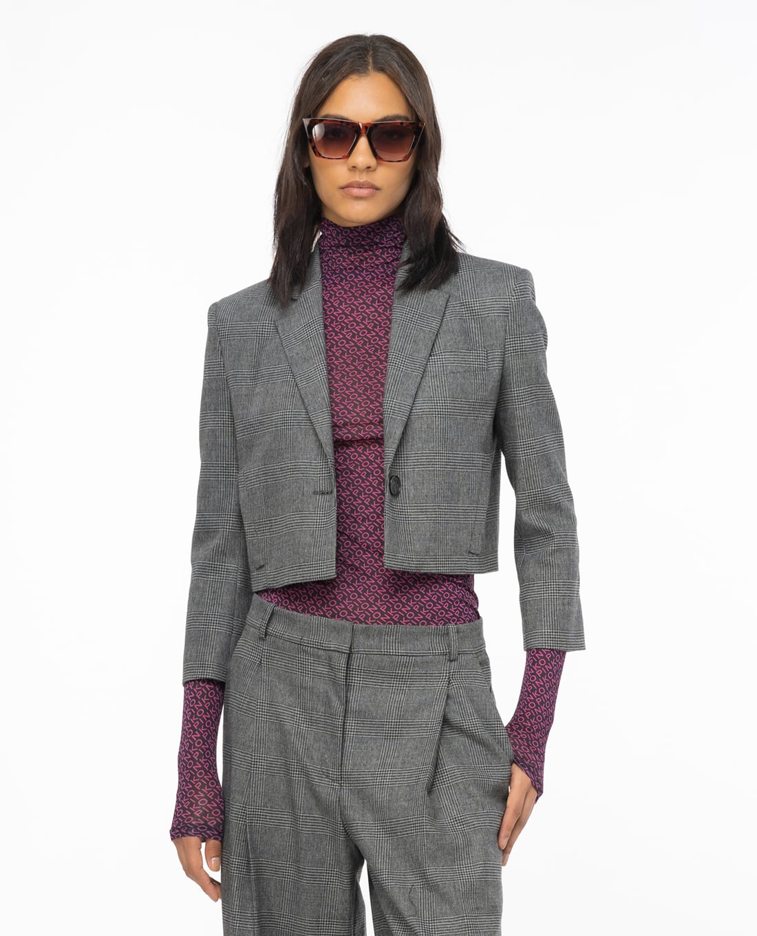 PINKO - Áo khoác croptop nữ tay dài Godzilla