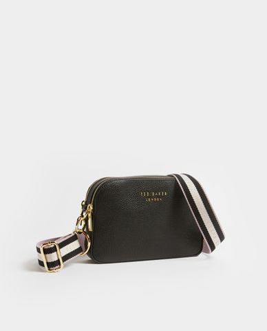  TED BAKER - Túi đeo vai tròn khóa zip Awerrah Leather Webbing Strap 