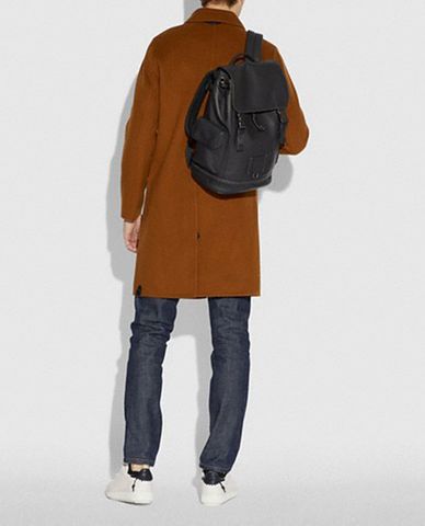  COACH - Balo da nam hai khóa cài Rivington 