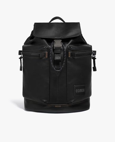  COACH - Balo nam da nắp gập phối dây rút Pacer Utility 