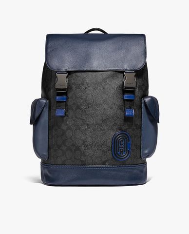  COACH - Balo nam da nắp gập họa tiết logo Rivington 