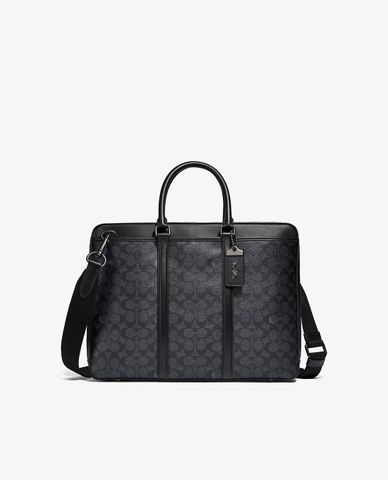  COACH - Cặp xách nam chữ nhật phối logo thương hiệu thời trang 