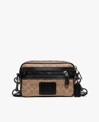  COACH - Túi đeo chéo nam Academy Signature Canvas 