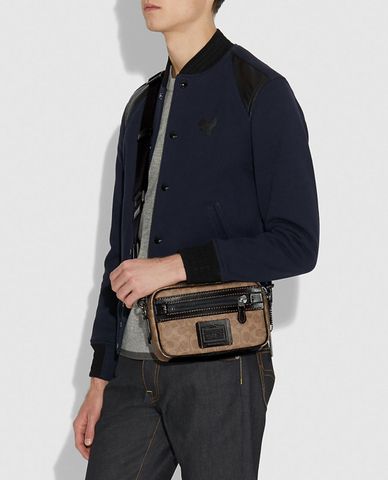  COACH - Túi đeo chéo nam Academy Signature Canvas 