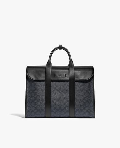  COACH - Cặp xách nam chữ nhật Gotham Portfolio In Signature Canvas 