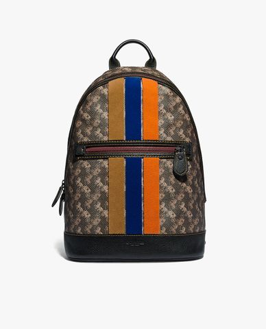  COACH - Balo nam chữ nhật kẻ sọc Barrow 