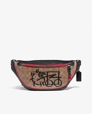  COACH - Túi bao tử nam chữ nhật Rivington Signature Canvas 