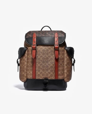  COACH - Balo nam da nắp gập Hitch With Horse & Carriage Print 