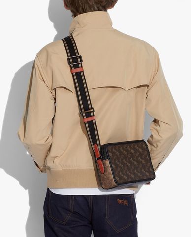  COACH - Túi đeo chéo nam chữ nhật Charter 24 Signature Horse & Carriage Print 