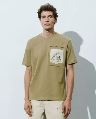  URBAN REVIVO - Áo thun nam cổ tròn tay ngắn Printed Loose 