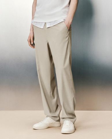  URBAN REVIVO - Quần nam ống đứng dáng suông lưng cao 