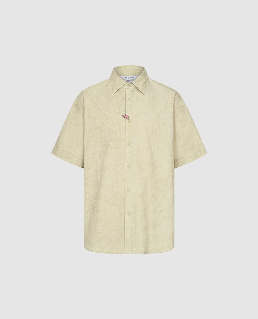URBAN REVIVO - Áo sơ mi nam cổ bẻ tay ngắn thanh lịch