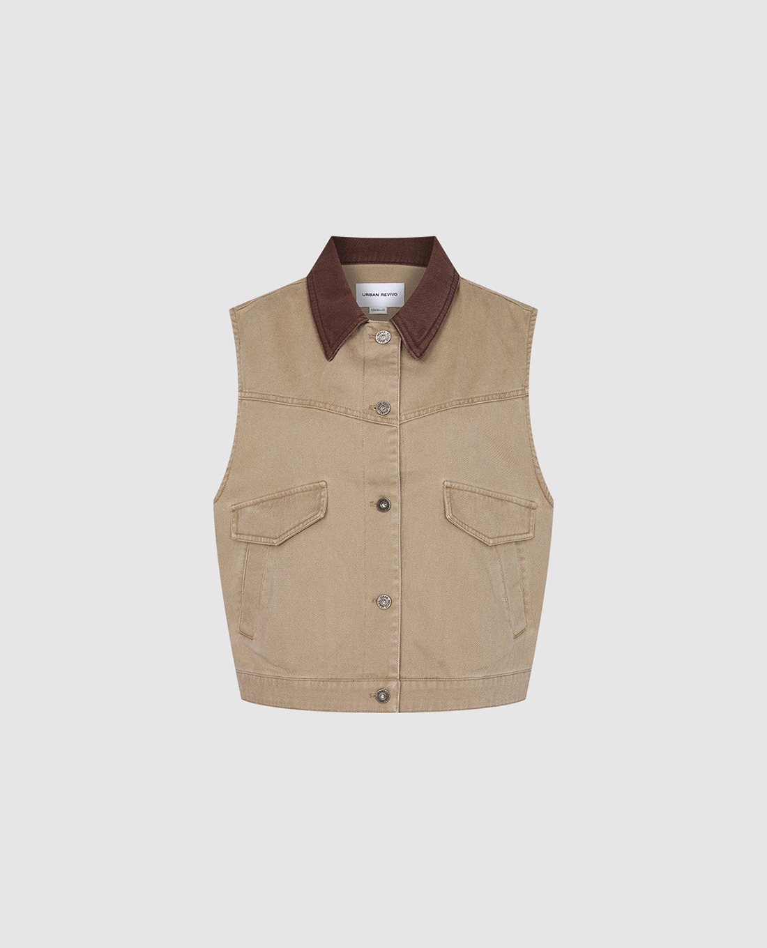 URBAN REVIVO - Áo khoác gilet nữ cổ bẻ cá tính