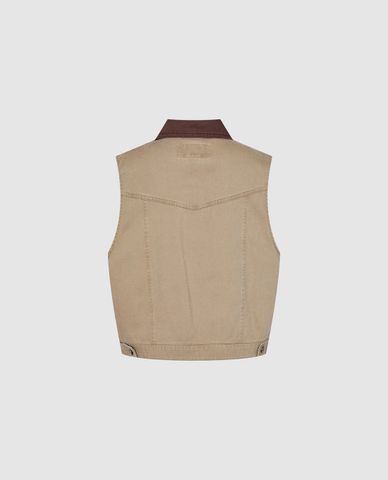  URBAN REVIVO - Áo khoác gilet nữ cổ bẻ cá tính 