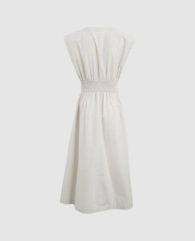  URBAN REVIVO - Đầm sát nách midi cổ V 