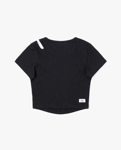  LEE - Áo croptop nữ cổ tròn tay ngắn Indigo Seasonal 