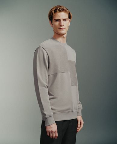  URBAN REVIVO - Áo sweatshirt nam cổ tròn tay dài phom suông 