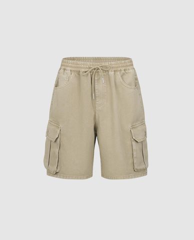  URBAN REVIVO - Quần short jeans nam phối túi hộp 
