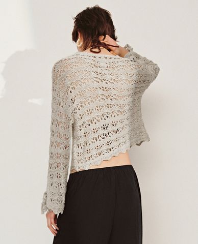  URBAN REVIVO - Áo dệt kim nữ cá tính Crochet 