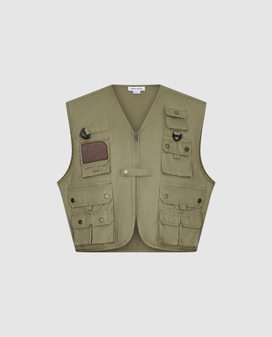  URBAN REVIVO - Áo khoác gilet nam Leisure Utility 