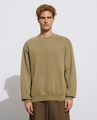  URBAN REVIVO - Áo sweatshirt nam cổ tròn tay dài Straight 